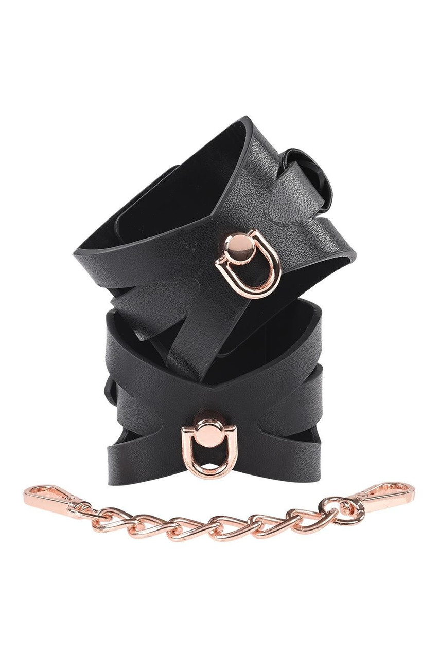 Наручники зі штучної шкіри чорні Sex&Mischief Кайф, фото 1