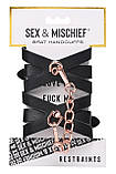 Наручники зі штучної шкіри чорні Sex&Mischief Кайф, фото 6