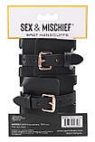 Наручники зі штучної шкіри чорні Sex&Mischief Кайф, фото 7