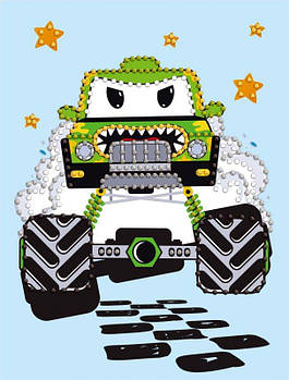 Алмазна мозаїка "Машинка зелена" 15x20см AMV1227 G-Rich