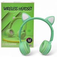 Навушники бездротові, підсвітка, Bluetooth, (САЛАТОВНІ)