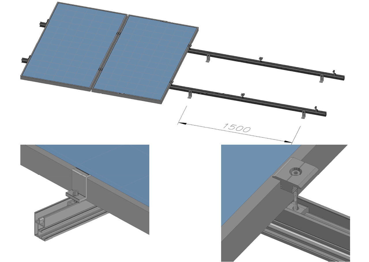 Комплект креплений для 4 шт. солнечных батарей - фото 2 - id-p261925391