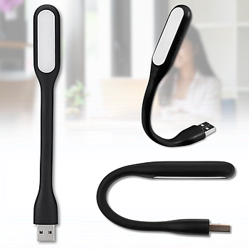 Портативний USB LED ліхтарик гнучкий для ноутбука та ПК Чорний