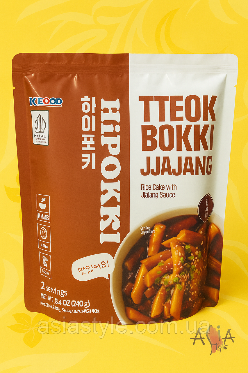 Струккі з соусом Джаджанг, Токпоки із соусом Джаджанг, Tteokbokki with Jajang sauce, Hipokki, 240 г, Корея, ВО, фото 1