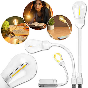 Портативна гнучка USB LED лампа для ноутбука та Power Bank Warm lamp HP-2402 USB лампа для читання