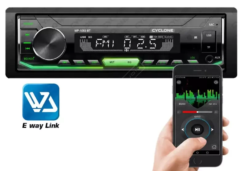 Автомагнітола Cyclone MP-1083 BT 4 х 45 Вт 1 Din microSD автомобільна магнітола Чорна