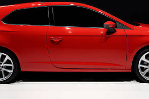 Молдинг бічних стекол (3 дверний, 6 шт, нерж) для Seat Leon 2013-2020 рр