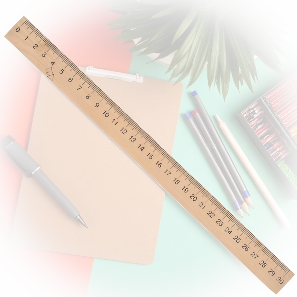 Дерев'яна лінійка 30 сантиметрів, фото 1