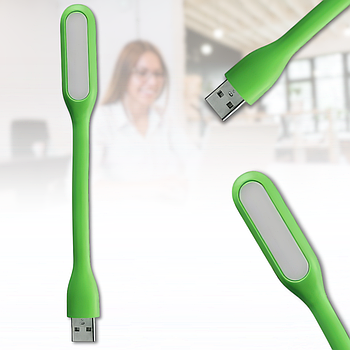 Портативний USB LED ліхтарик гнучкий для ноутбука та ПК Зелений