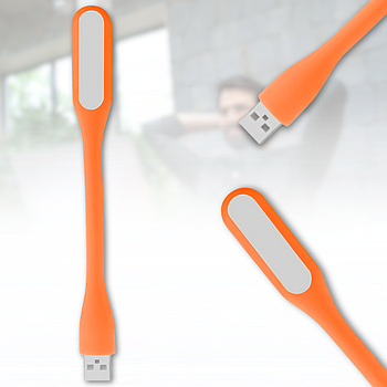 Портативний USB LED ліхтарик гнучкий для ноутбука та ПК Помаранчевий