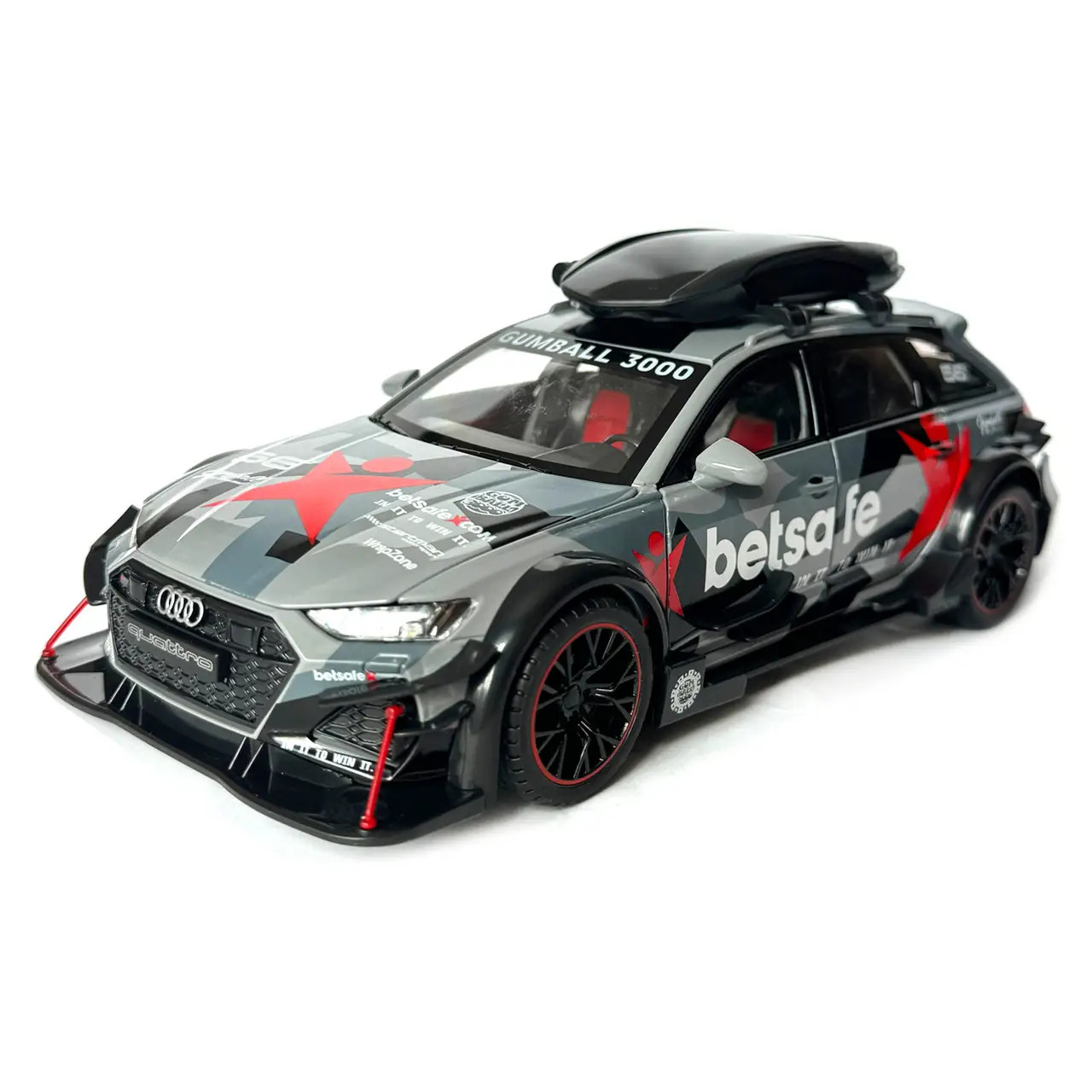 Машинка металева Audi RS6 DTM BETSAFE Ауді Авто Експерт сіра 1:24 звук світло 20,5*8,5*7см (1042-10), фото 1