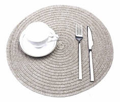 Килимок для сервірування столу круглий бежевий ∅ 38 см Рон (шт) Empire 4223