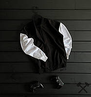 Чоловічі бомбери без принту чорно-білий