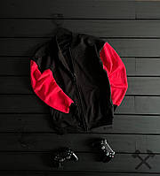 Чоловічі бомбери без принту червоно-чорний