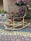 Плетена крісло-качалка з лози в наборі з подушкою. Арт:99103, фото 4