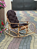 Плетена крісло-качалка з лози в наборі з подушкою. Арт:99103, фото 7