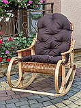 Плетена крісло-качалка з лози в наборі з подушкою. Арт:99103, фото 2