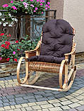 Плетена крісло-качалка з лози в наборі з подушкою. Арт:99103, фото 10