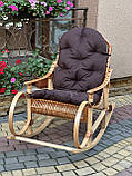 Плетена крісло-качалка з лози в наборі з подушкою. Арт:99103, фото 5