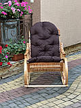 Плетена крісло-качалка з лози в наборі з подушкою. Арт:99103, фото 9