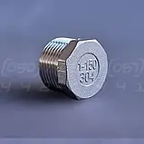 Заглушка різьбова восьмигранна нержавіюча DN25 (1") зовнішня різьба BSPP, сталь AISI304, Class 150, фото 10