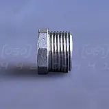 Заглушка різьбова восьмигранна нержавіюча DN25 (1") зовнішня різьба BSPP, сталь AISI304, Class 150, фото 4