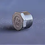 Заглушка різьбова восьмигранна нержавіюча DN25 (1") зовнішня різьба BSPP, сталь AISI304, Class 150, фото 3