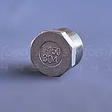 Заглушка різьбова восьмигранна нержавіюча DN25 (1") зовнішня різьба BSPP, сталь AISI304, Class 150, фото 2