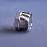 Заглушка різьбова восьмигранна нержавіюча DN32 (1"1/4) зовнішня різьба BSPP, AISI304, Class 150, фото 5