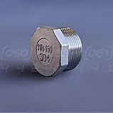 Заглушка різьбова восьмигранна нержавіюча DN32 (1"1/4) зовнішня різьба BSPP, AISI304, Class 150, фото 3