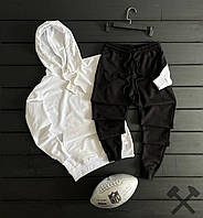 Базові комплекти худі штани біло-чорний