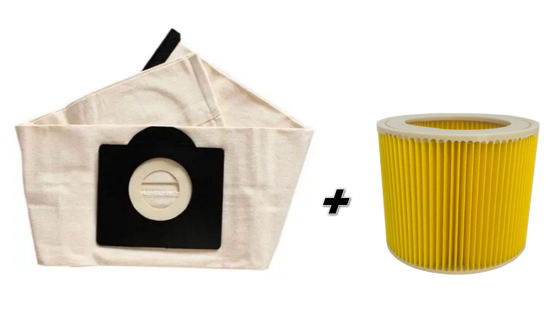 Мішок багаторазовий миючий і фільтр для пилососа Karcher WD3 WD3300 MV3 SE4001, фото 1