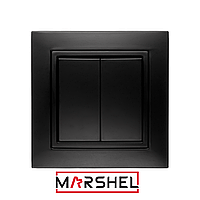 Вимикач двухкл. серія "ELEGANT BLACK" ТМ"MARSHEL"
