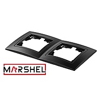 Рамка двомісна серія "ELEGANT BLACK" ТМ"MARSHEL"