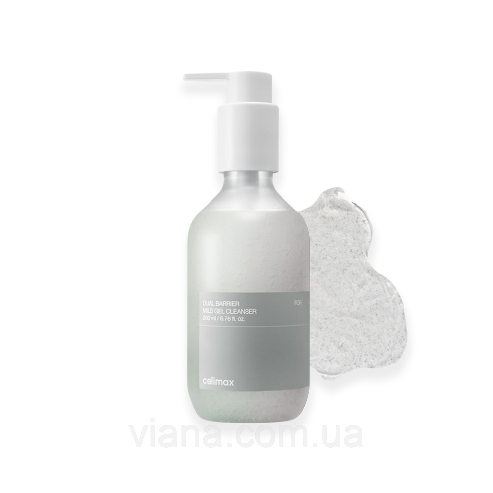 Celimax Dual Barrier Mild Gel Cleanser 200 мл Ніжний гель для вмивання для сухої та чутливої шкіри, фото 1