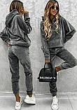 Велюровий костюм жіночий кофта з капюшоном і штани 42-44 46-48 50-52, фото 6