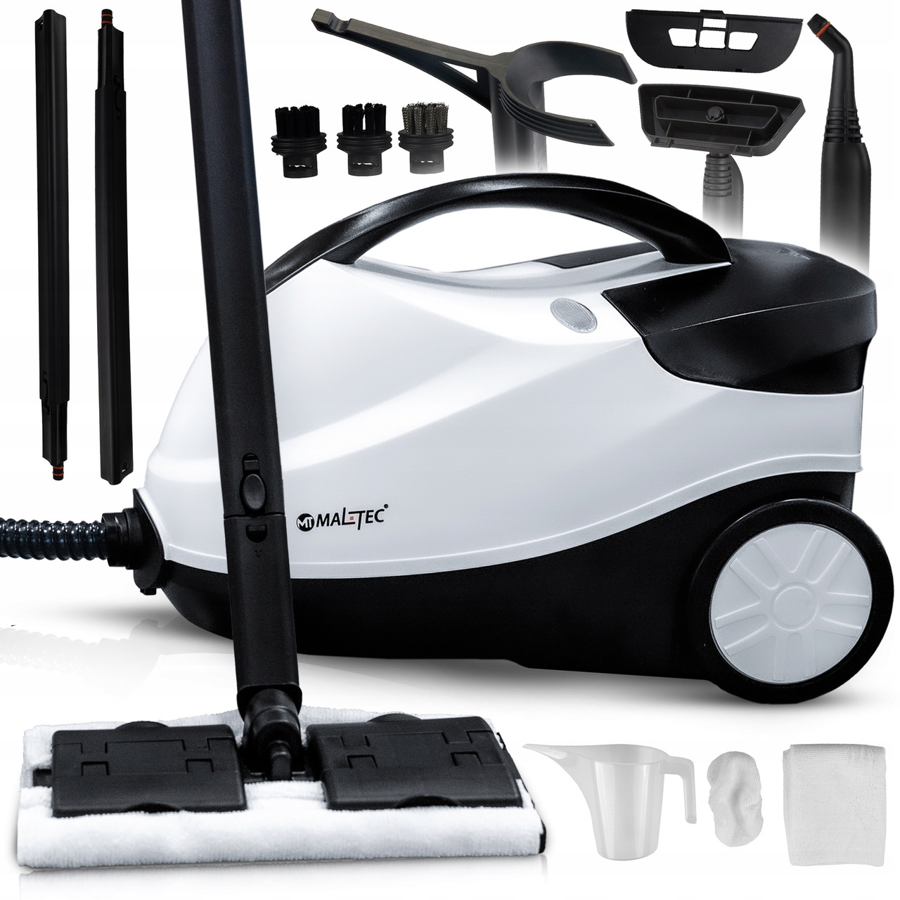 Пароочисник парова швабра MalTec відпарювач з аксесуарами для очищення та дезінфекції (HDS7000W-PRO)