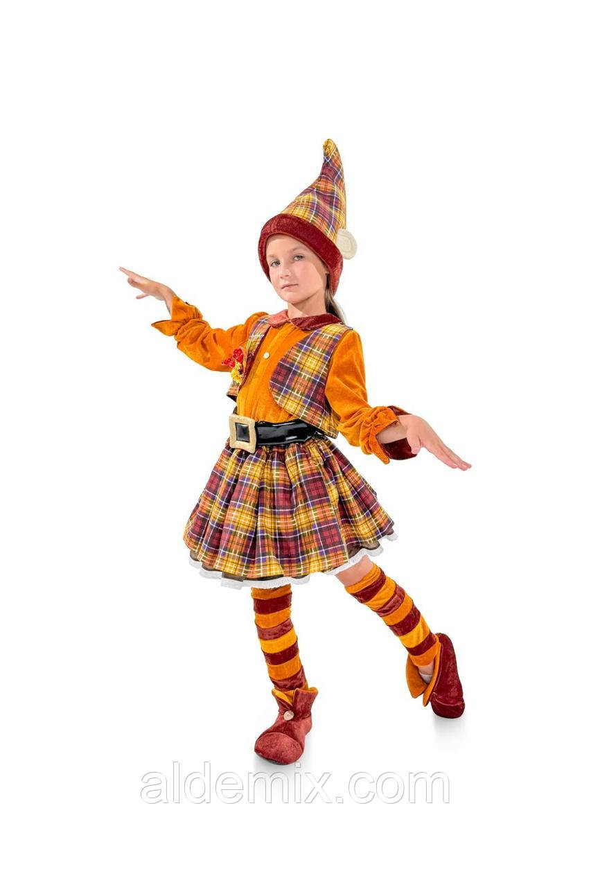 «Гномик» карнавальний костюм для дівчинки. Дитячий карнавальний костюм для дівчинки Гномик, фото 1