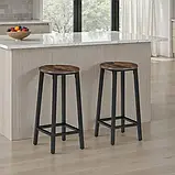 Набір в індустріальному стилі з 2 барних стільців Corby, колір темного дерева, фото 2
