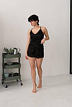 Шовкова жіноча піжама Tango чорна, фото 3