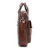 Сумка чоловіча шкіряна через плече. Барсетка месенджер із натуральної шкіри Чорна, фото 6