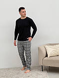 Чоловічі піжамні штани COSY в клітину сірі, фото 3