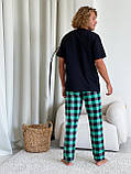 Чоловічі піжамні штани, зелено/чорні, фото 3