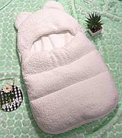 Зимовий конверт спальник м'який плюшевий для виписки та прогулянок