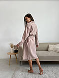 Жіночий комплект халат+сорочка COSY із мусліну, латте, фото 5