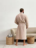 Чоловічий вафельний халат беж, фото 2