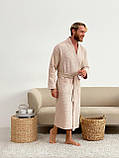 Чоловічий вафельний халат беж, фото 3