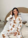 Домашня тепла жіноча піжама COSY Тедді (сорочка+штани), фото 4