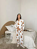 Домашня тепла жіноча піжама COSY Тедді (сорочка+штани), фото 5