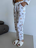 Домашня жіноча піжама COSY Сніжинки (сорочка+штани), фото 7